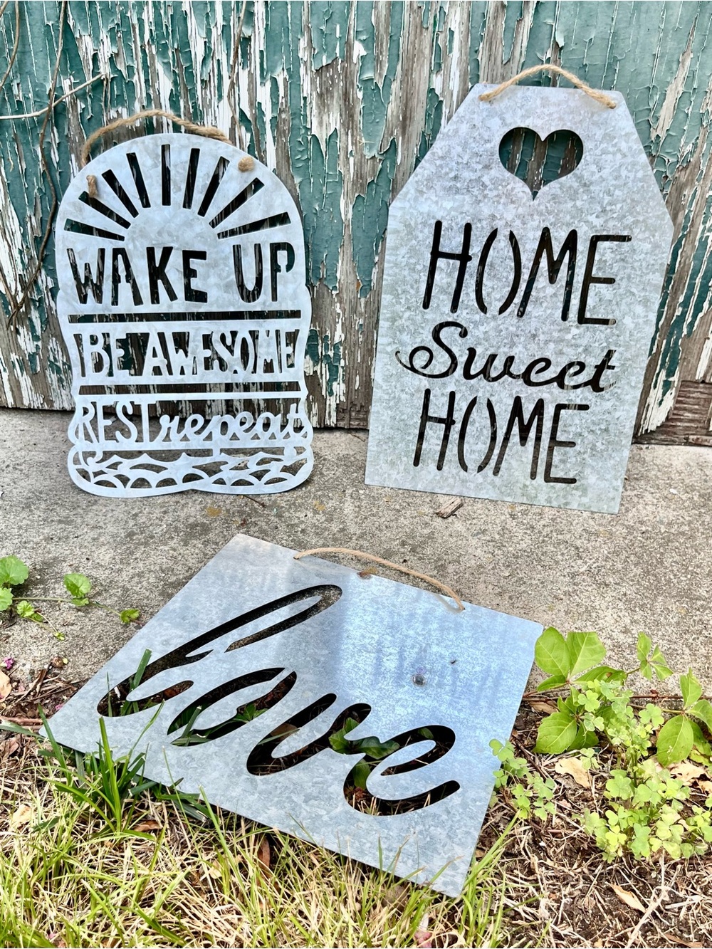 Trio of Rustic Metal Signs for Home Decor & Inspiration Home Sweet Home Wall Art